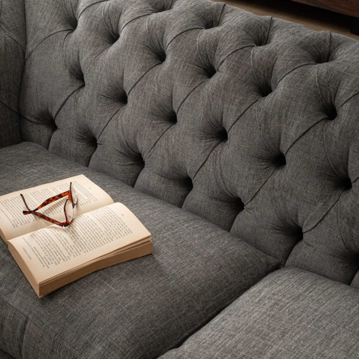 Chesterfield 3 Seater Couch - Forest Ash 6
