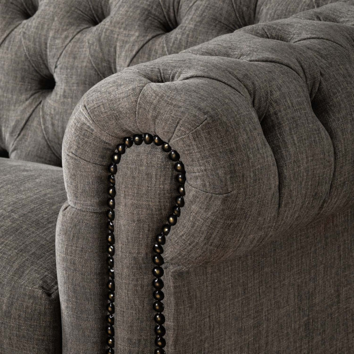 Chesterfield 3 Seater Couch - Forest Ash 7