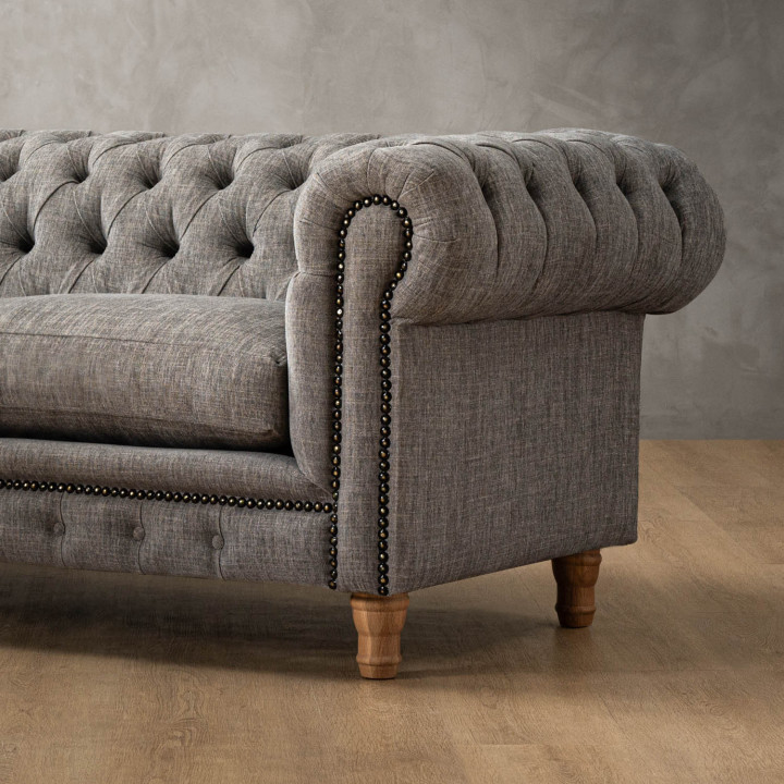 Chesterfield 3 Seater Couch - Forest Ash 8