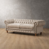 Chesterfield 3 Seater Couch - Dusted Taupe 3
