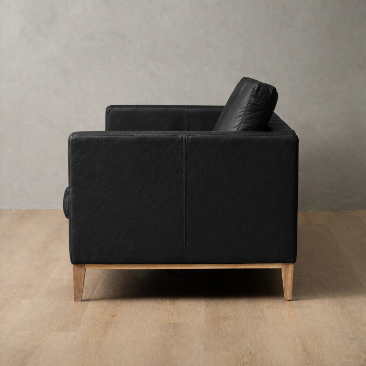 Cape Town 2-Seater Leather Couch - Black - 3