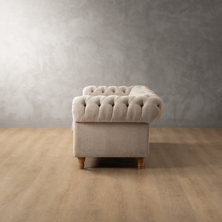 Chesterfield 3 Seater Couch - Dusted Taupe 4