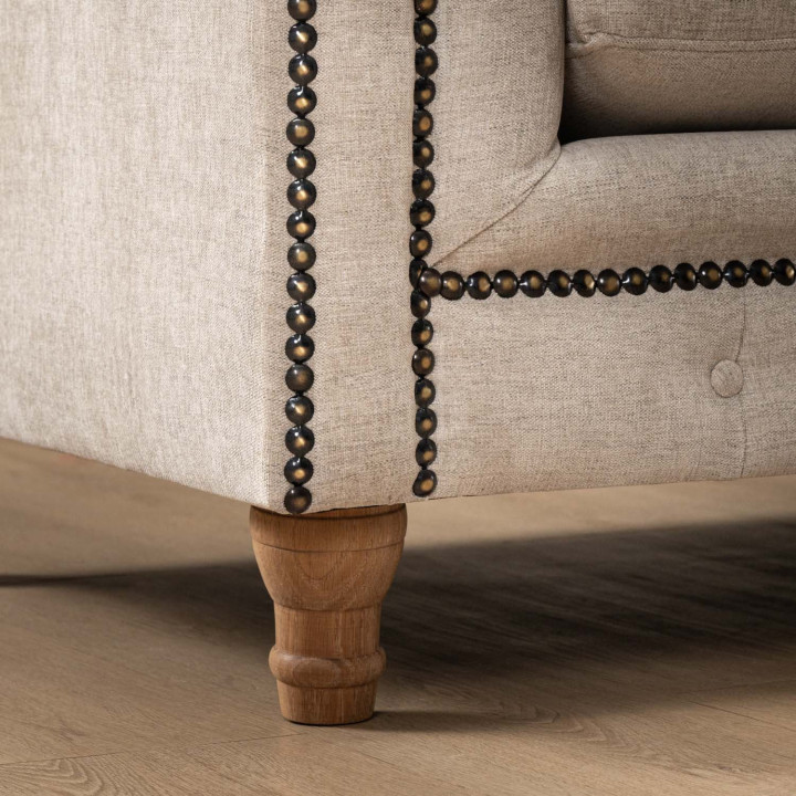 Chesterfield 3 Seater Couch - Dusted Taupe 5