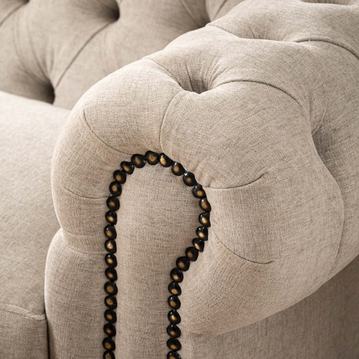 Chesterfield 3 Seater Couch - Dusted Taupe 6