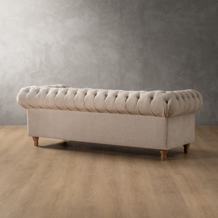Chesterfield 3 Seater Couch - Dusted Taupe 8