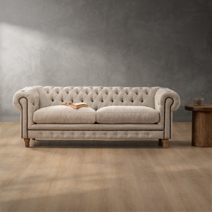 Chesterfield 3 Seater Couch - Dusted Taupe 9