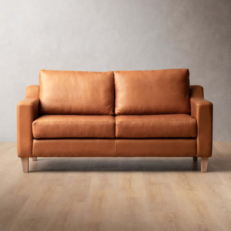Demo - Douglas 2 Seater Leather Couch - Ginger