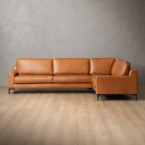Tulbagh Leather Corner Couch Right - Ginger - 5