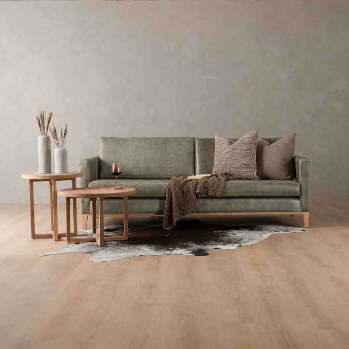 Cape Town 2-Seater Leather Couch - Pepper - 2