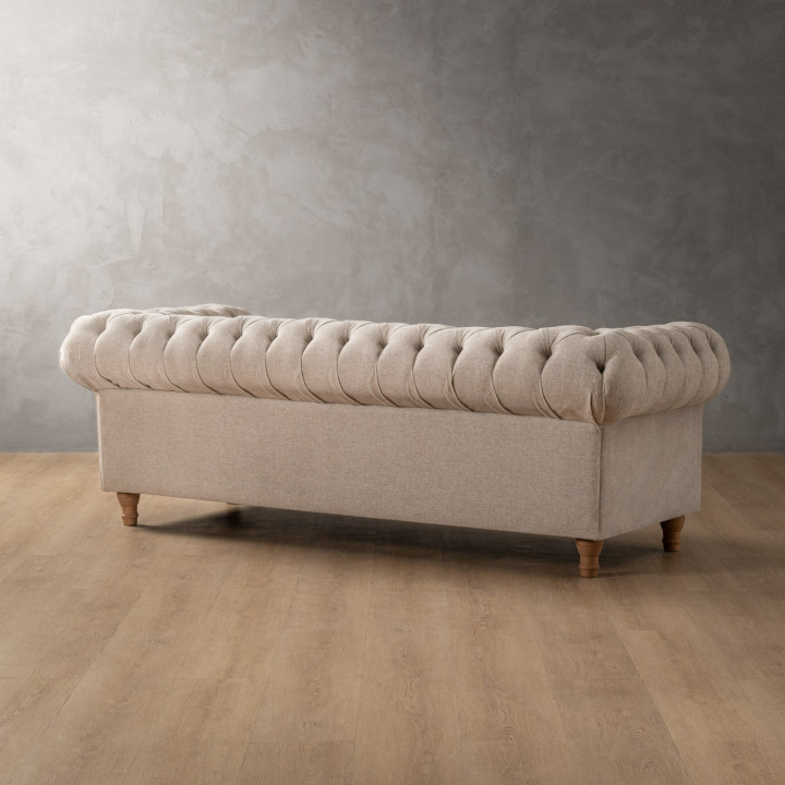 Chesterfield 3 Seater Couch - Dusted Taupe 8