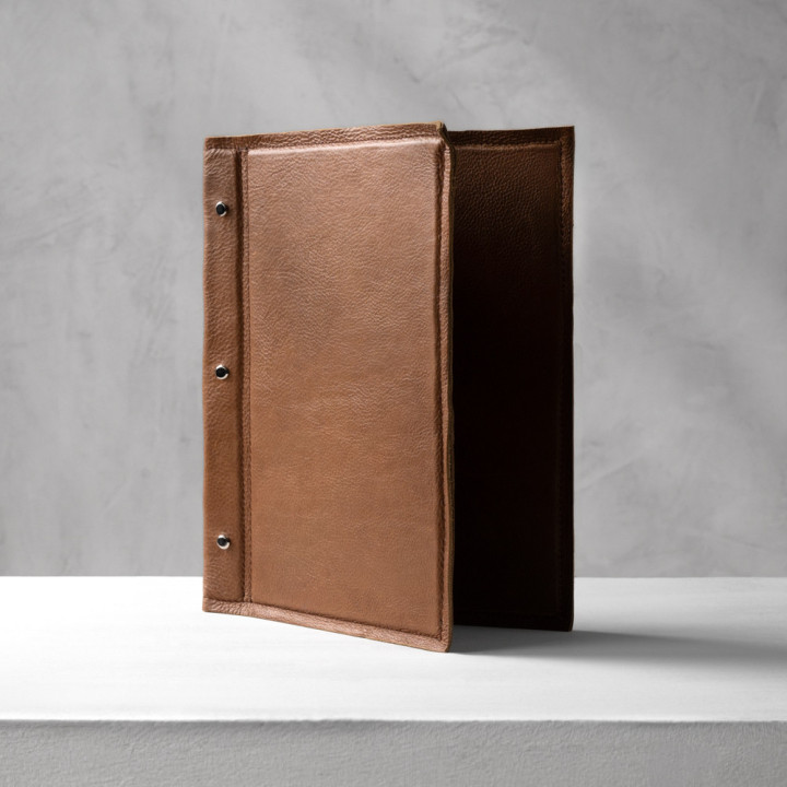 Leather Menu Cover - Butterscotch - A4 4