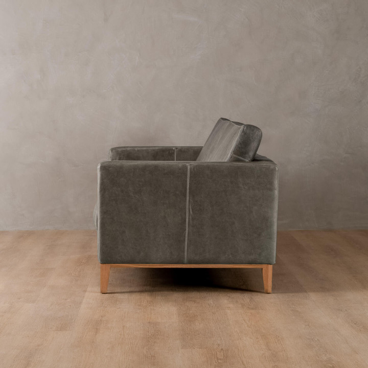 Cape Town 2-Seater Leather Couch - Pepper - 4