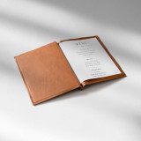 Leather Menu Cover - Ginger - A4 3
