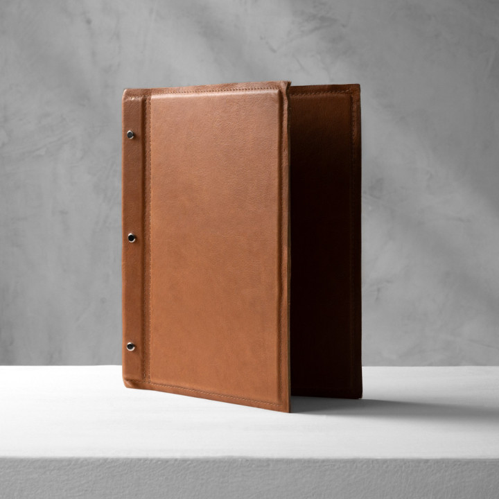 Leather Menu Cover - Ginger - A4 4
