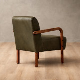 Palmiet Leather Armchair - Blackwood - Olive 4