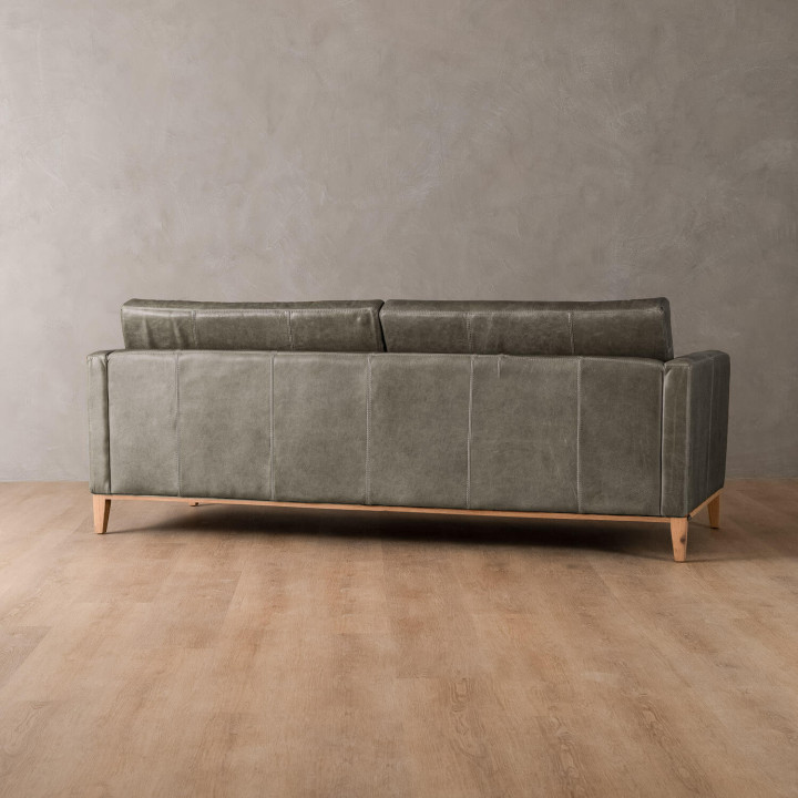 Cape Town 2-Seater Leather Couch - Pepper - 5
