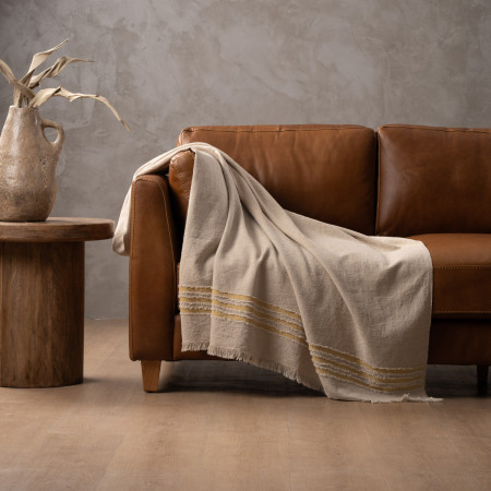 Marisol Throw - Stone & Mustard