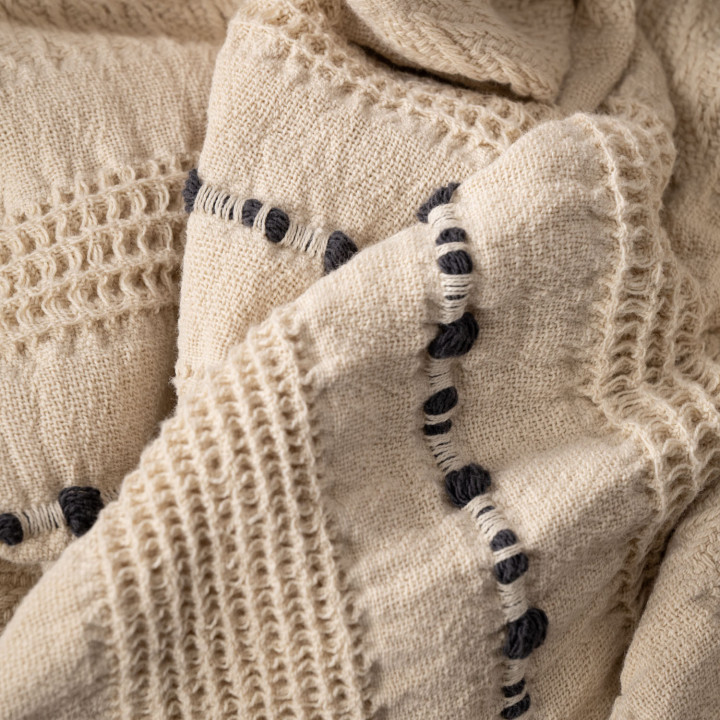 Valeria Throw - Ivory & Anthracite 5