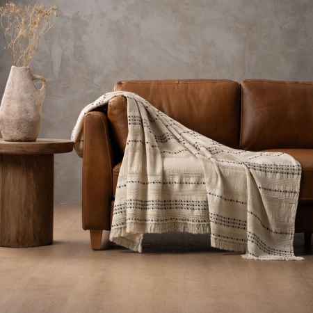 Valeria Throw - Ivory & Anthracite 5