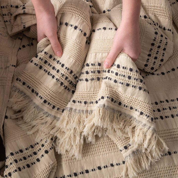 Valeria Throw - Ivory & Anthracite 6