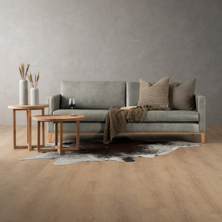 Cape Town 3 Seater Leather Couch - Grey 3
