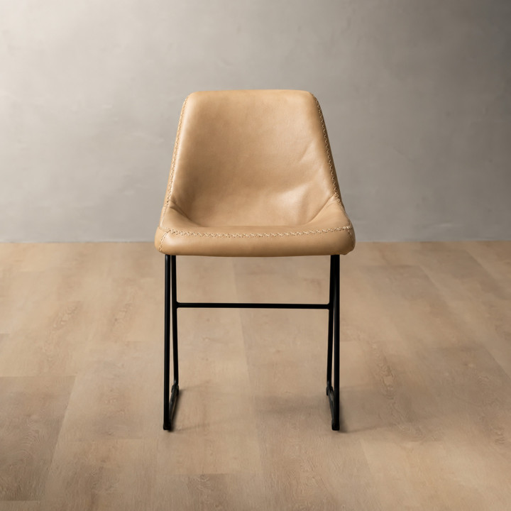 Hand-Stitched Leather Dining Chair - Desert 8