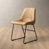 Hand-Stitched Leather Dining Chair - Desert 9