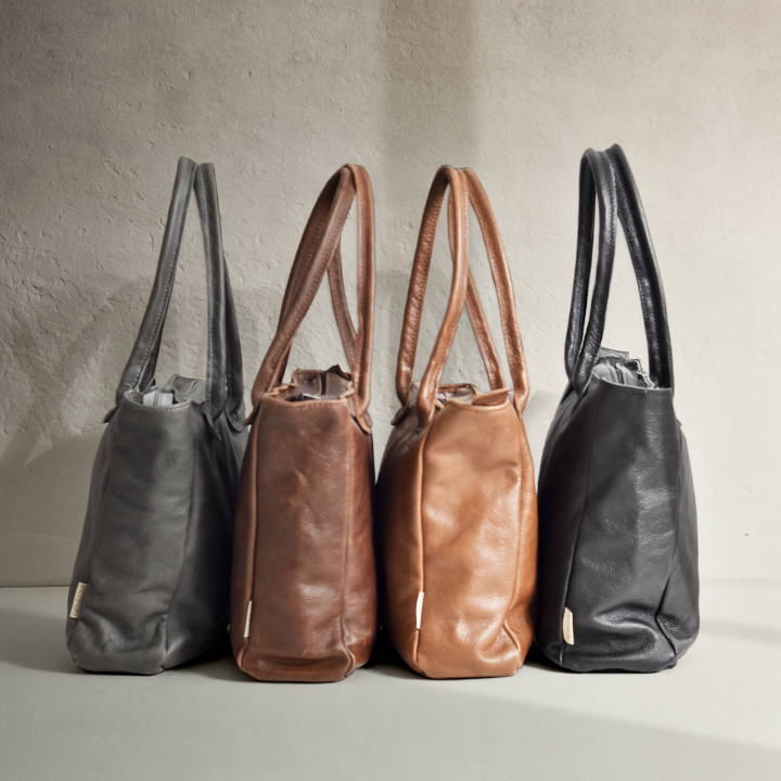 Lunah Classic Leather Tote Bag - Pepper - 5