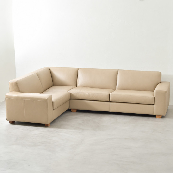 Demo - Karoo Leather Corner Couch - Left - Cream 3