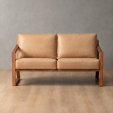 Demo - Clarens 2 Seater Leather Couch - Blackwood - Desert 3