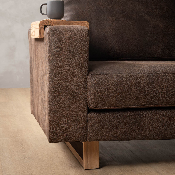 Clarkson 3 Seater Leather Couch - Brown 2
