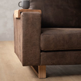 Clarkson 3 Seater Leather Couch - Brown 2