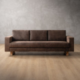 Clarkson 3 Seater Leather Couch - Brown 3