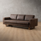 Clarkson 3 Seater Leather Couch - Brown 4