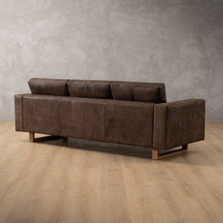 Clarkson 3 Seater Leather Couch - Brown 5