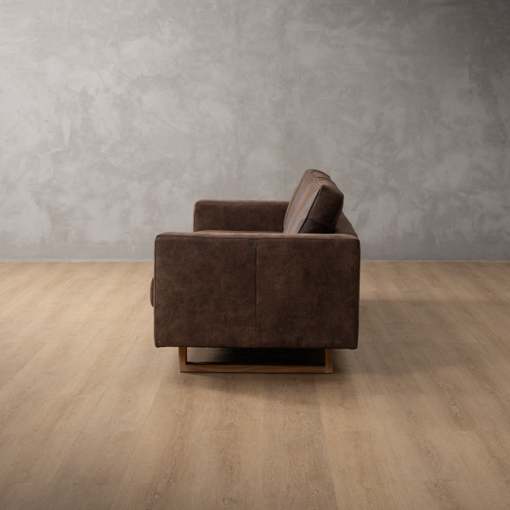 Clarkson 3 Seater Leather Couch - Brown 6