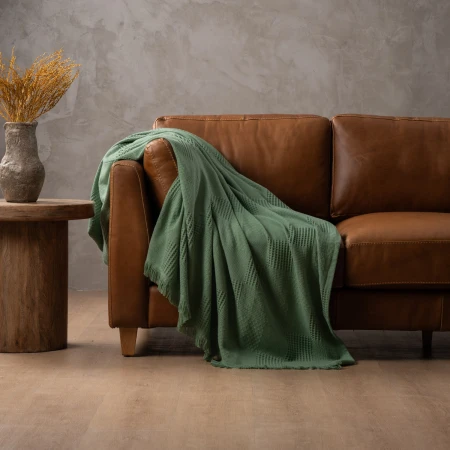 Theresa Throw - Moss Green 4