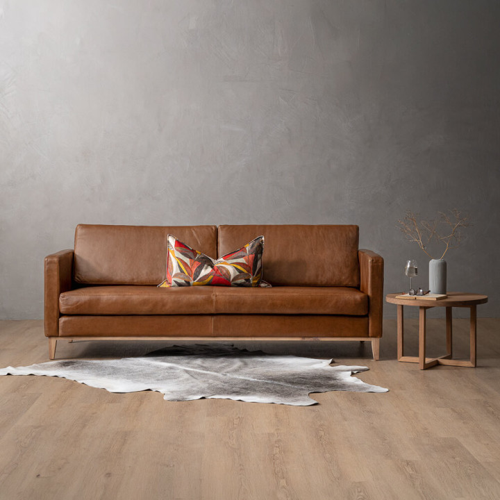 Cape Town 2-Seater Leather Couch - Butterscotch - 2