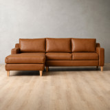 Douglas Leather Corner Couch with Daybed Left - Butterscotch 16