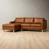 Douglas Leather Corner Couch with Daybed Left - Butterscotch 18