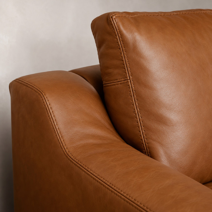 Douglas Leather Corner Couch with Daybed Left - Butterscotch 22
