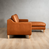 Douglas Leather Corner Couch with Daybed Right - Ginger 3