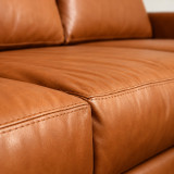 Douglas Leather Corner Couch with Daybed Right - Ginger 4