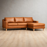 Douglas Leather Corner Couch with Daybed Right - Ginger 5