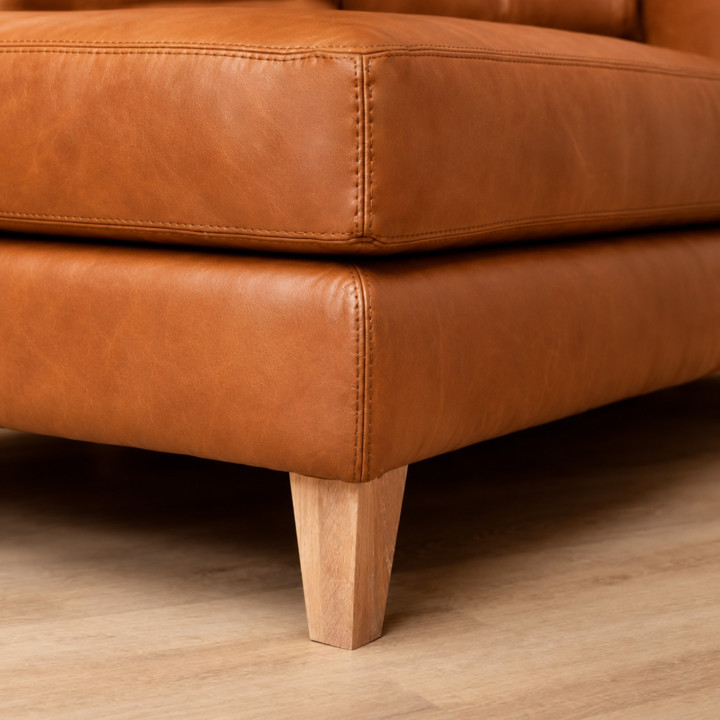 Douglas Leather Corner Couch with Daybed Right - Ginger 7