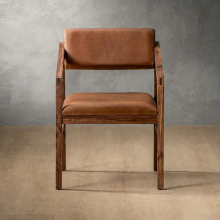 Jozi Leather Carver Chair - Blackwood - Butterscotch 2