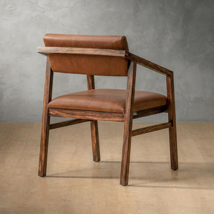 Jozi Leather Carver Chair - Blackwood - Butterscotch 4