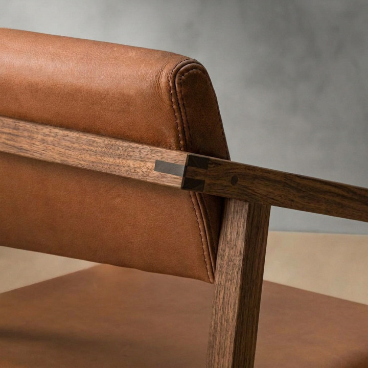 Jozi Leather Carver Chair - Blackwood - Butterscotch 5