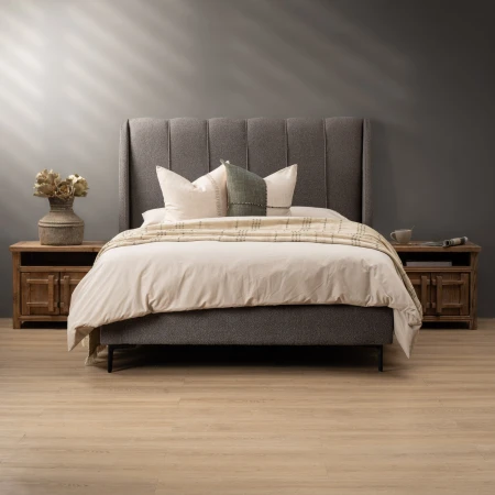 Melae Carave Bed - Double - Pebble 1
