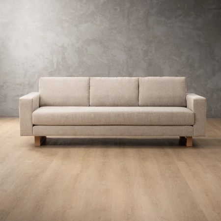 Clarkson 3 Seater Fabric Couch - Dusted Taupe 1
